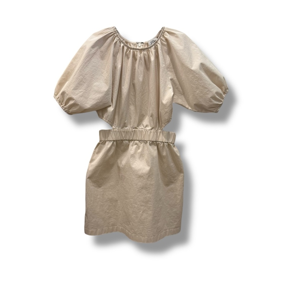 J. Crew Beige Puff Sleeve Dress